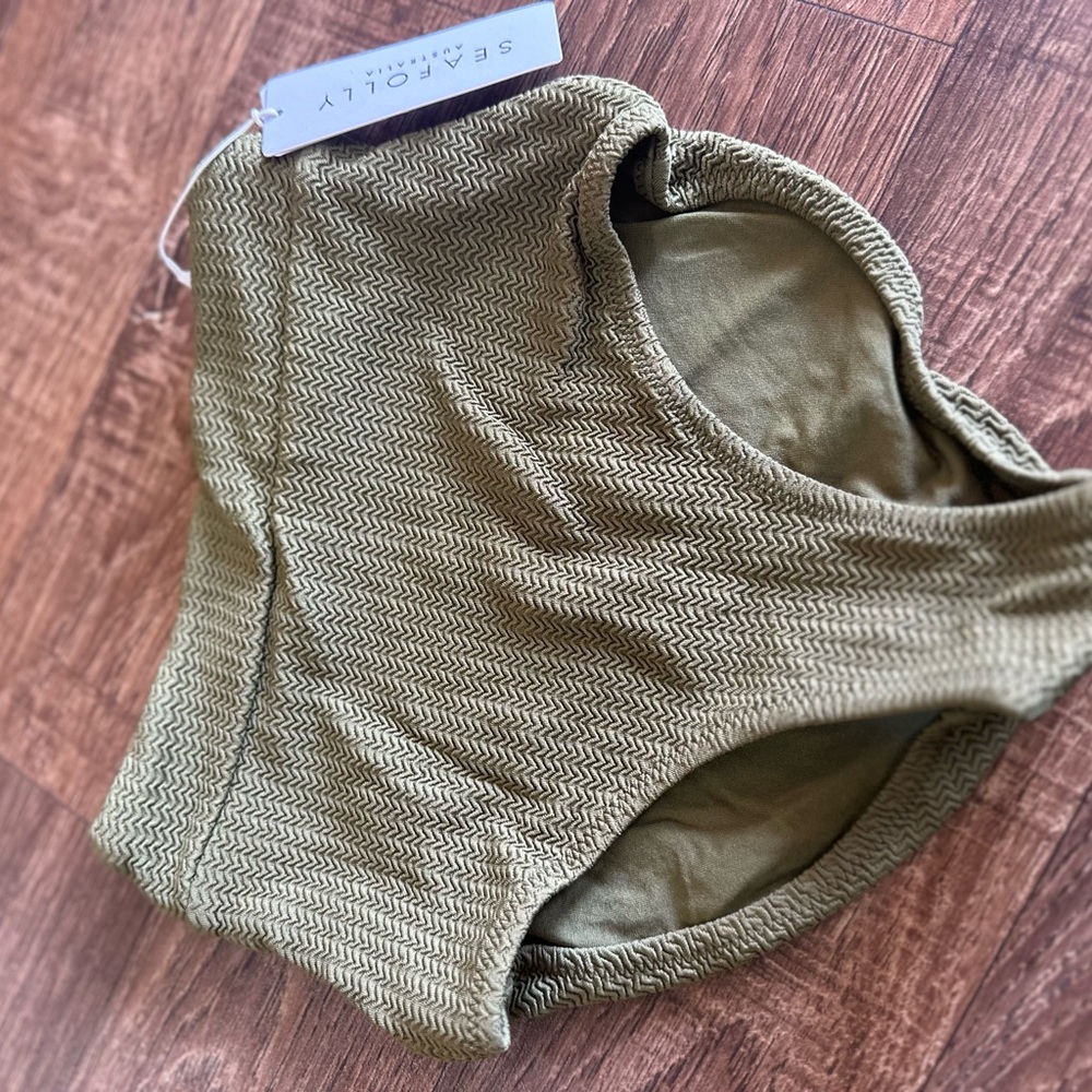 $74 Seafolly Women's Green High Waisted Bikini Bottom Swimwear Sz AU6 US2 - Picture 5 of 11